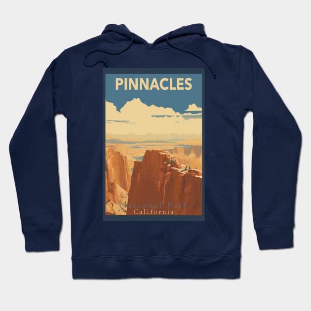 Pinnacles National Park Travel Poster Hoodie by GreenMary Design